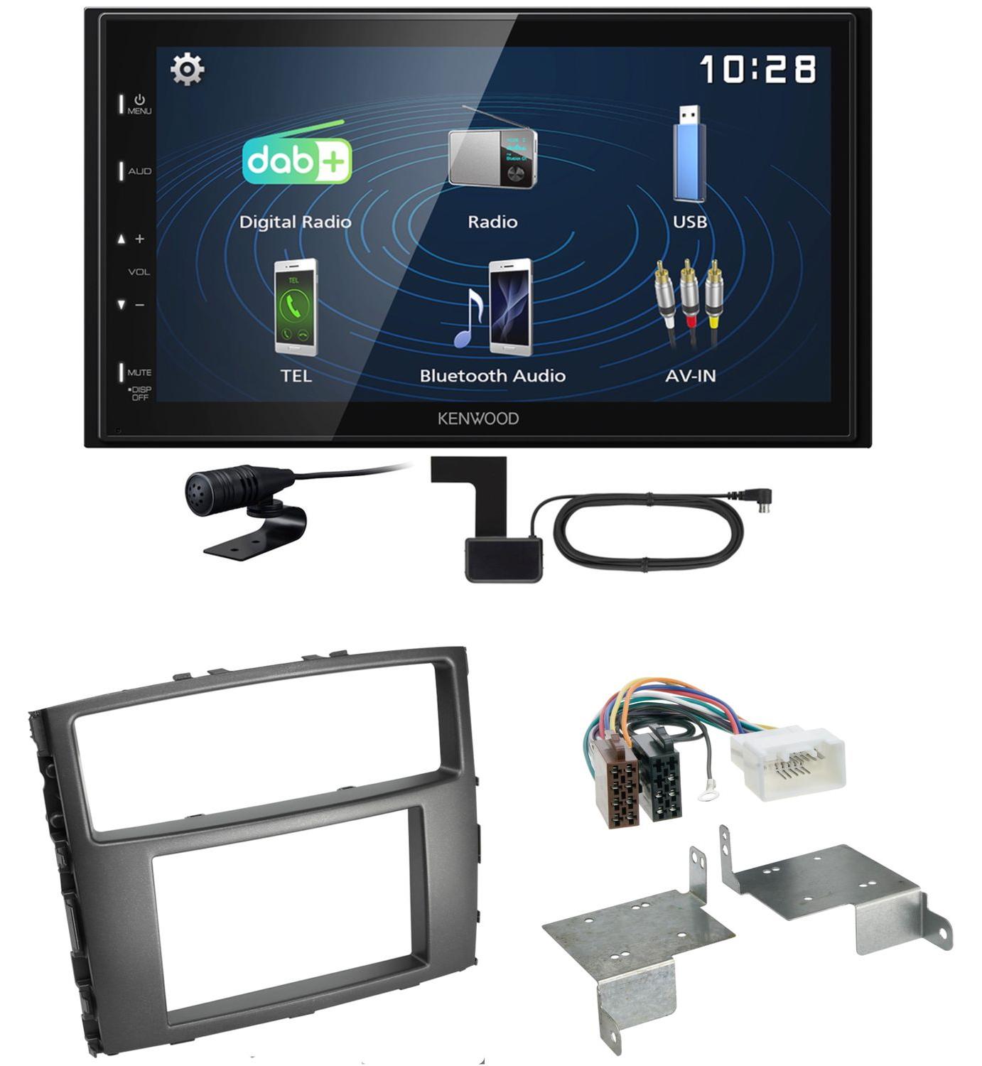 Kenwood DMX129DAB DAB+ Bluetooth USB Einbauset für Mitsubishi Pajero bis 2014