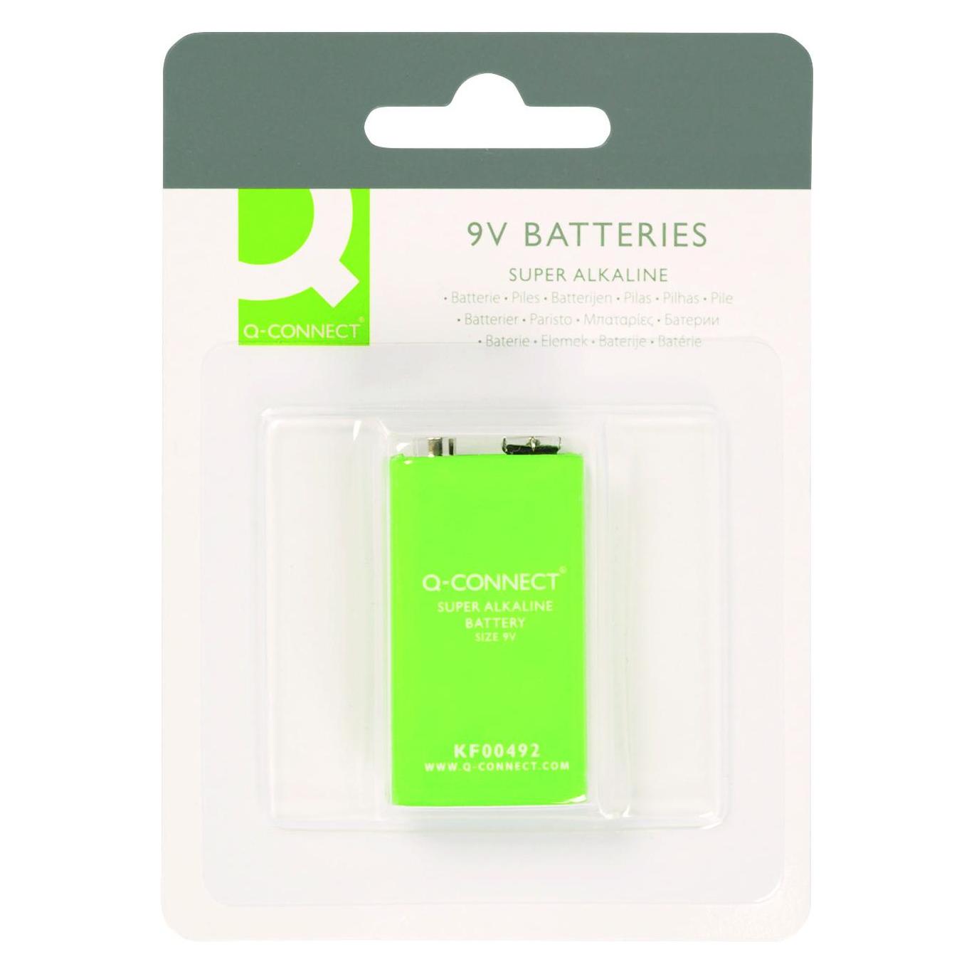 Q-Connect Alkaline Batterien (1 Stk., 9V Block, 590 mAh) (KF00492)