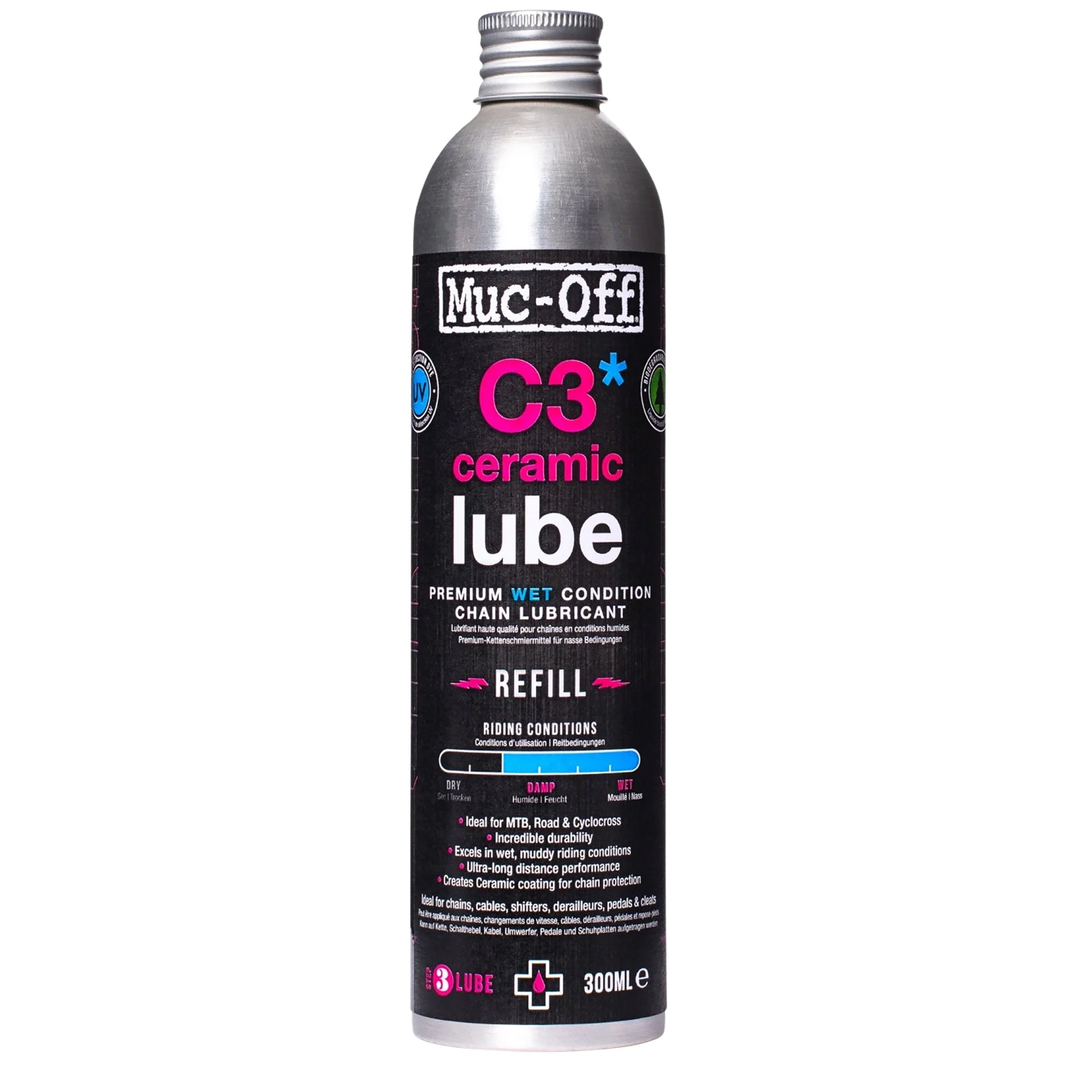 Muc Off C3 Wet Ceramic Lube Fahrradwerkzeug & Fahrradpflege pink Größe 300ml