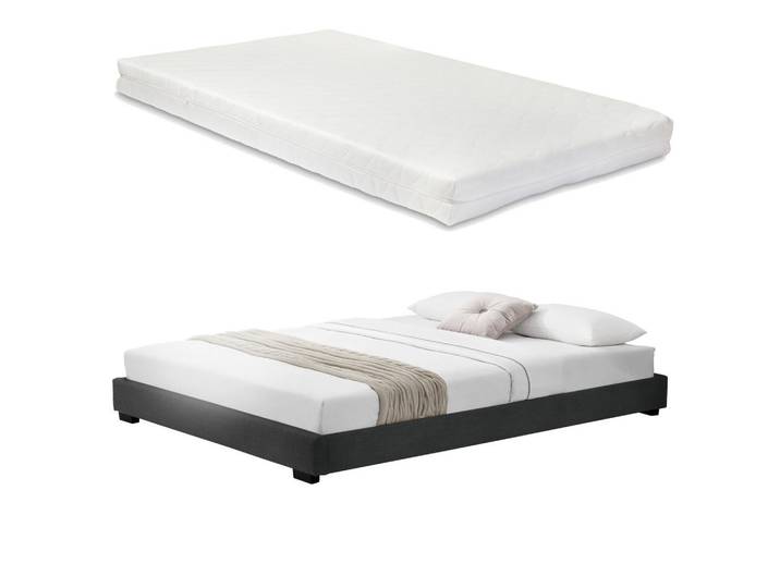 Corium Polsterbett Solingen mit Matratze, Schwarz, Textil, 180x200 cm, Schlafzimmer, Bett, Polsterbetten