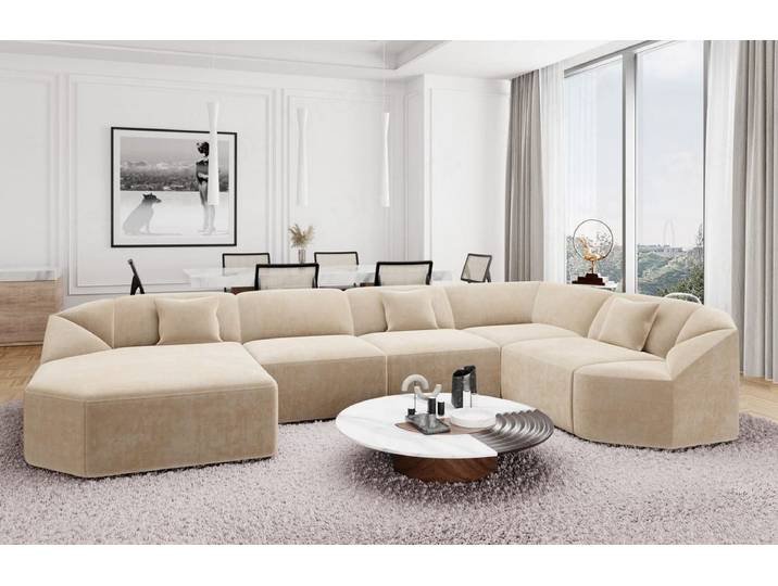 Wohnlandschaft Cabrera U-Form aus Stoff