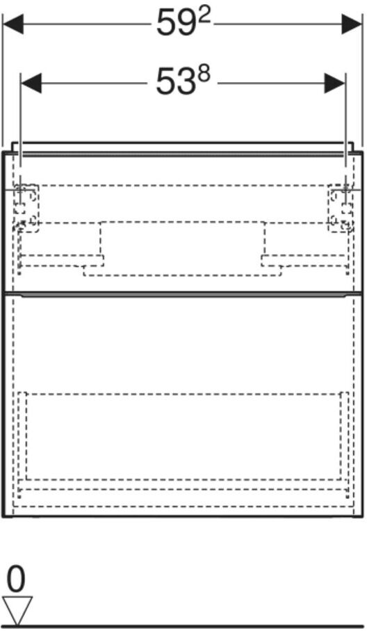 Geberit Waschtischunterschrank iCon 59,2x61,5x47,6cm, 2 Laden, la. m/la. ma (502303JK1)