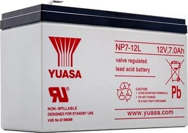 YUASA 12V 7Ah wartungsfreie Bleibatterie NP7-12L, Faston 6,3 mm