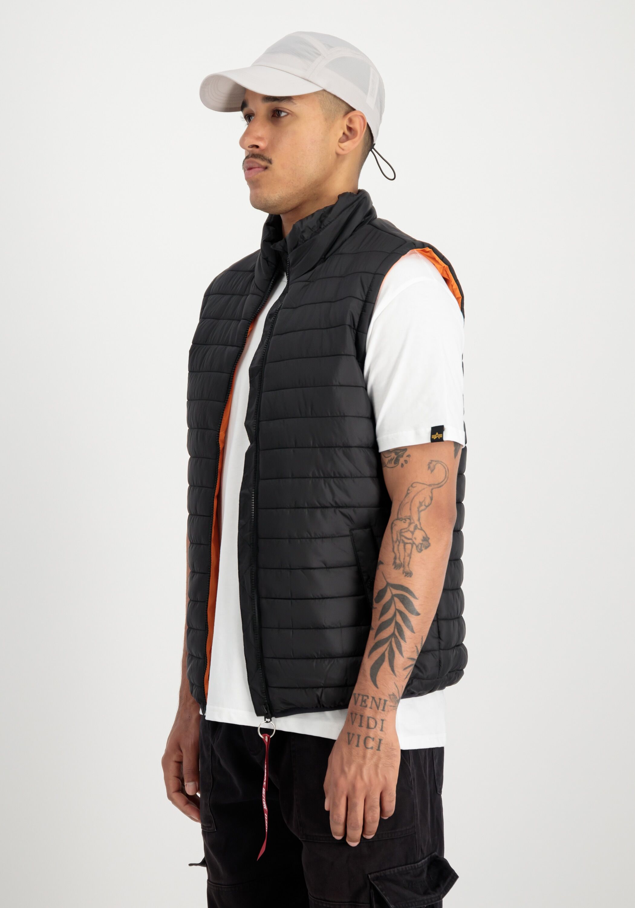 Blouson ALPHA INDUSTRIES "Puffer Vest Light", Herren, Gr. L, schwarz, Obermaterial: 100% Polyester. Futter: 100% Polyester. Füllung: 100% Polyester, Jacken Blouson