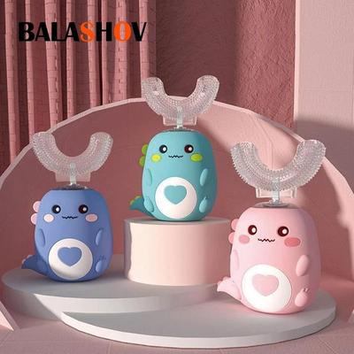 Uplift Essentials Kids U Shaped Electric Toothbrush 360 Automatic Silicone Sonic Toothbrush With Cartoon Design 2 6 Old