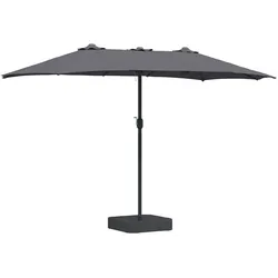 Helloshop26 - Moderner faltbarer Gartenschirm 385 x 209 x 244 cm funktional und langlebig aus anthrazitfarbenem Polyester