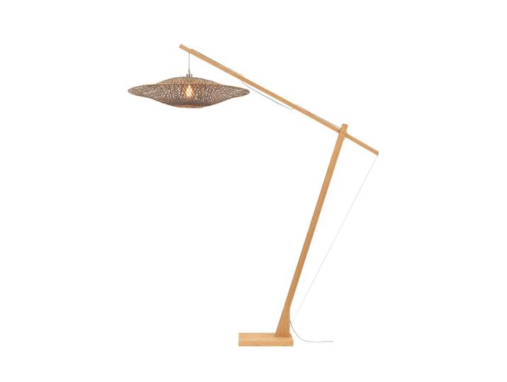 GOOD&MOJO - Lampadaire Bali - Bambou/noir - 19x87x207cm pour salon\, chambre à coucher
