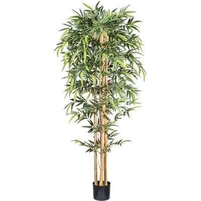 Kunstbaum CREATIV GREEN "Bambus", grün, H:210cm, Kunstpflanzen, mit echten Bambusstäben