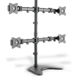 Digitus Universal Vierfach Monitor Halter (Tisch, 27", 8 kg), Monitor Halterung, Schwarz