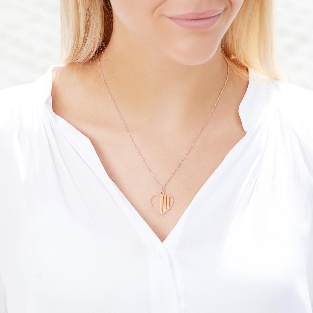 Unique Gravur Anhänger aus 925er Silber, rosé mit Zirkonia rosé