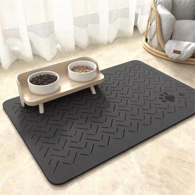 Inspired Finds Waterproof Quick Dry Pet Feeding Placemat For Dog And Cat Bowls black l