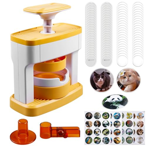 GOMETY Badge Maker Set met 98 stuks voor 55 mm badges, inclusief 48 patronen, 48 badges en 1 stansmal