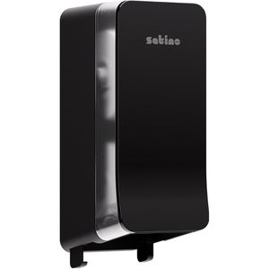Satino Toilettenpapierspender Hyginity, 333423, JT3, aus Kunststoff, für 2 Mini Jumbo Rollen, schwarz