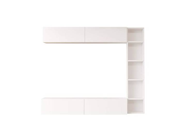 Rebecca Mobili Wohnzimmerwand, Wohnzimmermöbel, weiß, Spanplatte, Set mit 3 Hängeschränken, modernes Design - Maße HxBxT: 143,5 x 169 x 26 cm - Art. RE7206