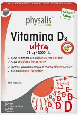 PHYSALIS VITAMINA D3 ULTRA 3000IU 100 CAPSULAS