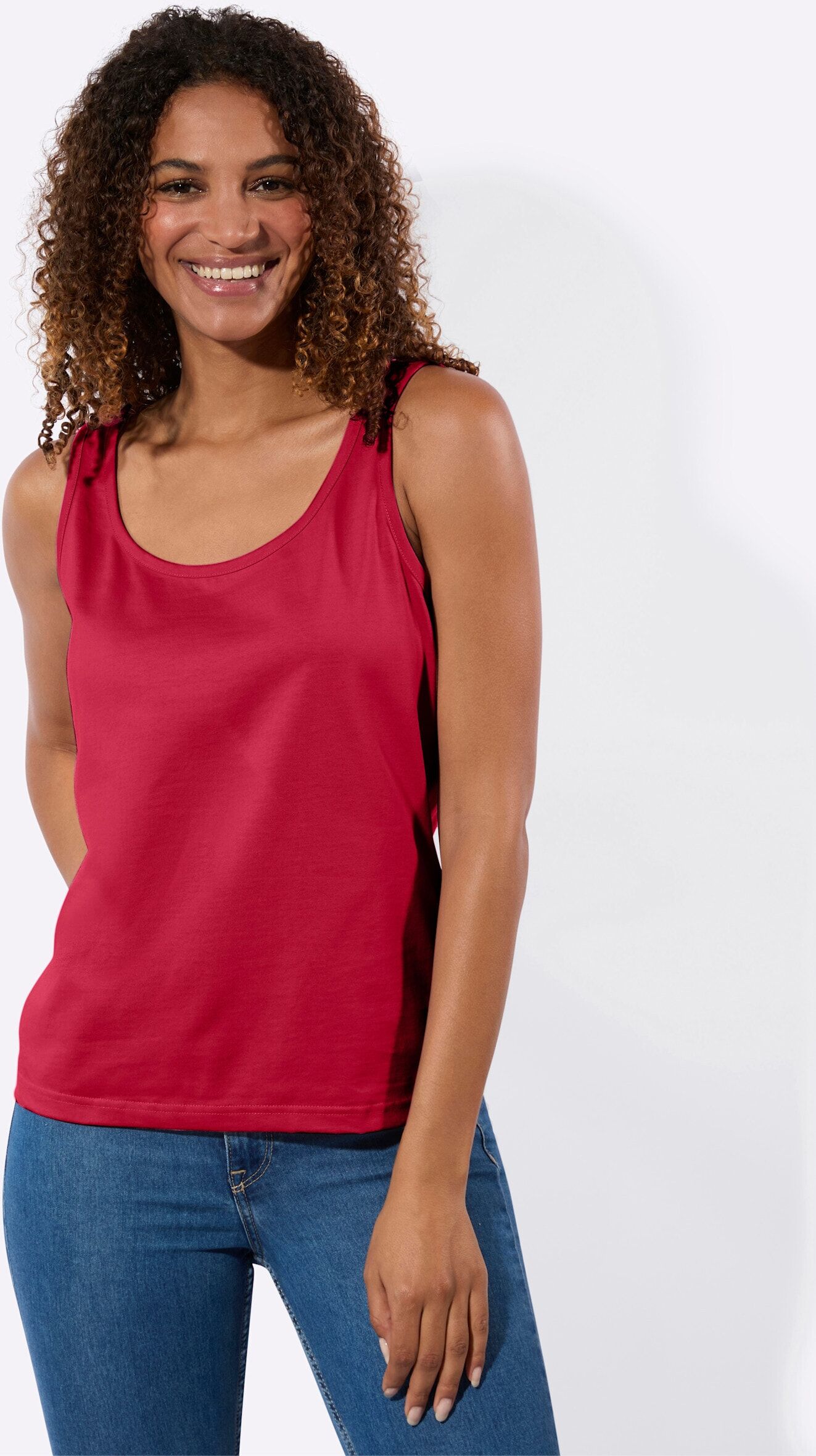 Shirttop WITT "2er-Pack Shirttops Shirttop im 2er-Pack 2 Stück", Damen, Gr. 38, rot, ecru, Sportlich, Rundhals, Tops Shirttop
