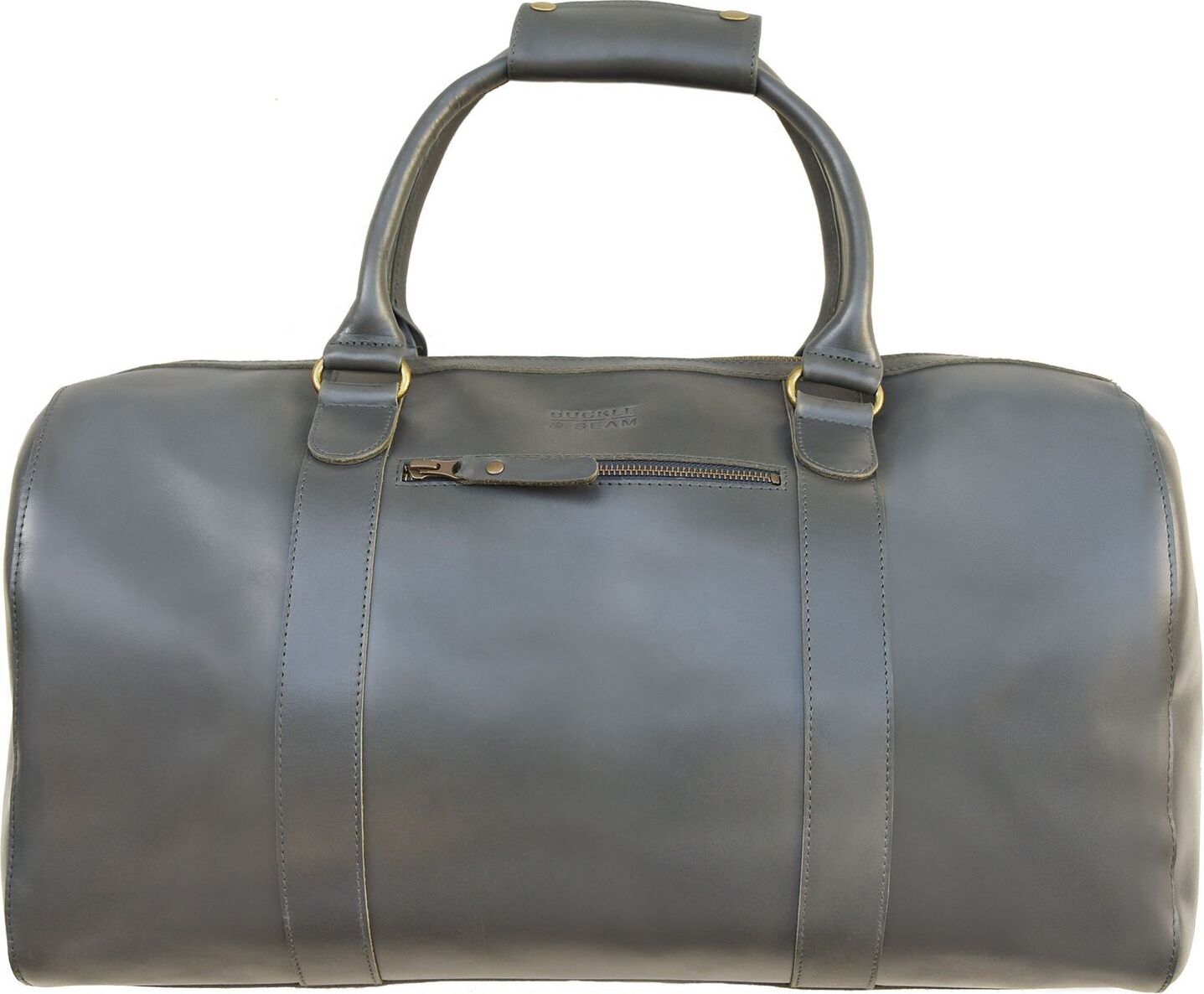 BUCKLE & SEAM Leder Reisetasche Willow Yellow Weekender Anthracite anthrazit