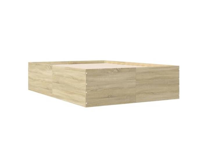 KTHLBRH Bettgestell Eiche Sonoma 120 x 200 cm aus mehrschichtigem Holz Lattenrost inklusive, optimale Unterstützung, modernes Design, Montage erforderlich