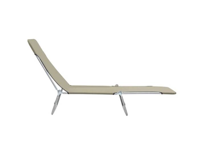 Bon plan  Transat extérieur - JILI HOT - Chaises longues - pliables - lot de 2 - Acier et tissu Taupe - pour camping/jardin