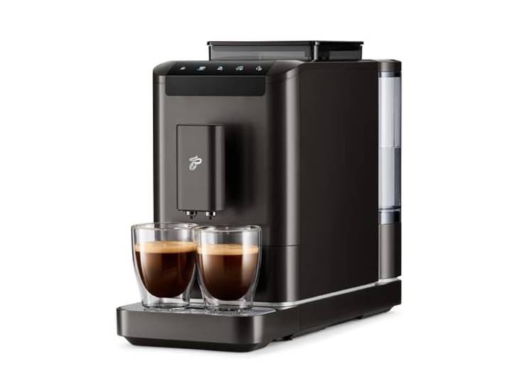 Tchibo Kaffeevollautomat Esperto2 Caffè mit 2-Tassen-Funktion für Caffè Crema und Espresso, Granite Black