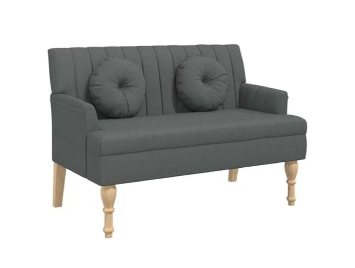 vidaXL Sitzbank mit Kissen Dunkelgrau 113x64,5x75,5 cm Stoff