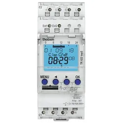 Schaltuhr digi 230VAC 2kan Wechs 87600h REG Wochenprogramm 2TE