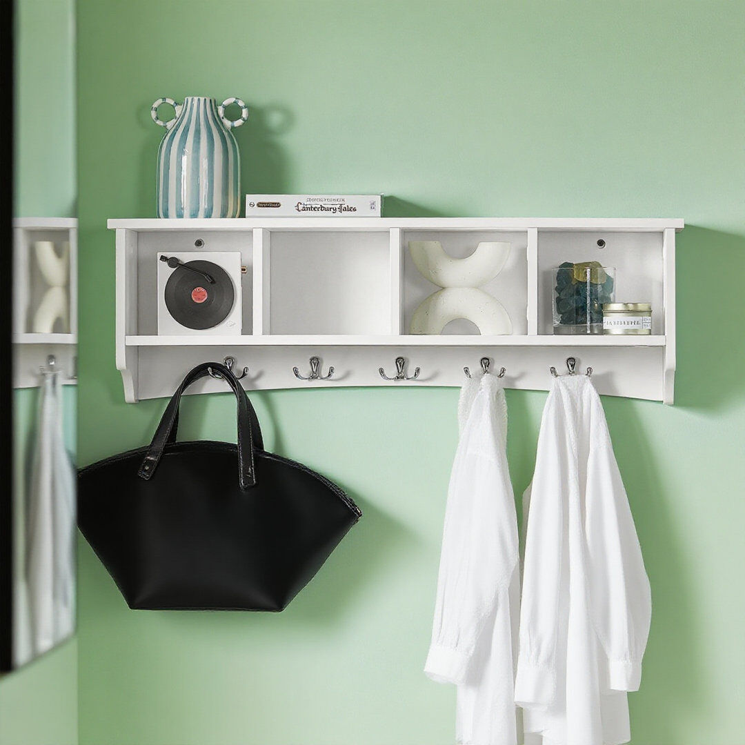 Fernleaf Jordane Wall Hook Silver;White 24cm H X 73cm W X 16cm D
