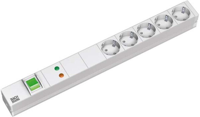 Bachmann Multiprise 19 pouces 5x avec interrupteur, alu 333.403 (333.403)