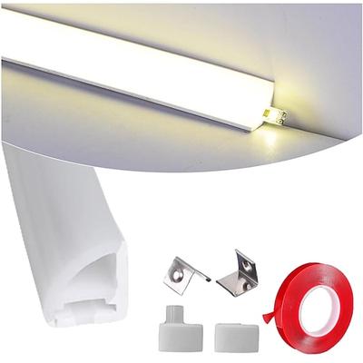 3,28–65,6 Fuß langes Silikon-LED-Diffusor-Kanalsystem, 16 x 16 mm, V-förmig, flexibel, wasserdicht, Neonseil-Lichtleistenabdeckung für 10-mm-LED-Streifen (Lichtleiste nicht enthalten).