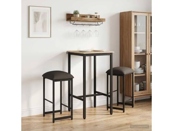 YUTAASU Barhocker 2 STK. Dunkelgrau 40 x 32 x 74 cm Holzwerkstoff