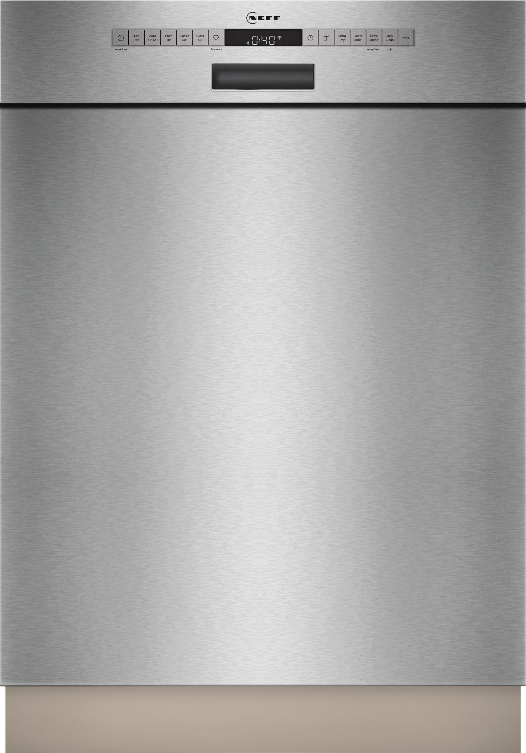Neff S125ECS15E, Unterbau, Standardgröße (60 cm), Edelstahl, Edelstahl, Tasten, 1,75 m