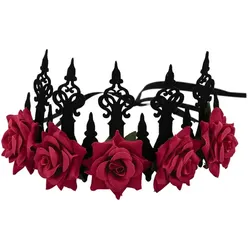 Stirnschmuck "Krone", schwarz/rot