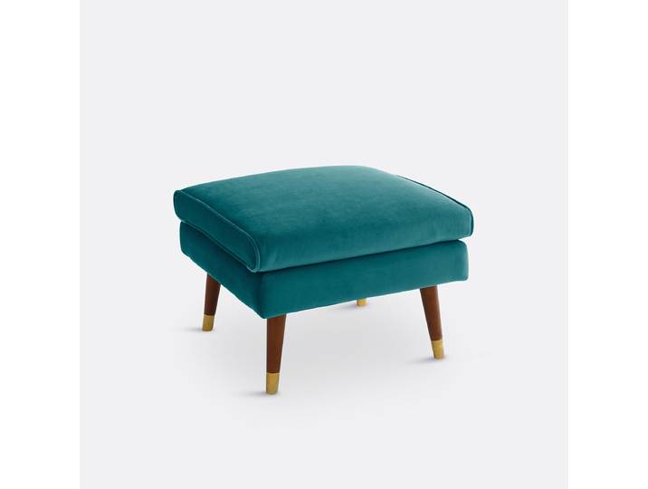 LA REDOUTE Pouf en velours (Y) Bleu Canard