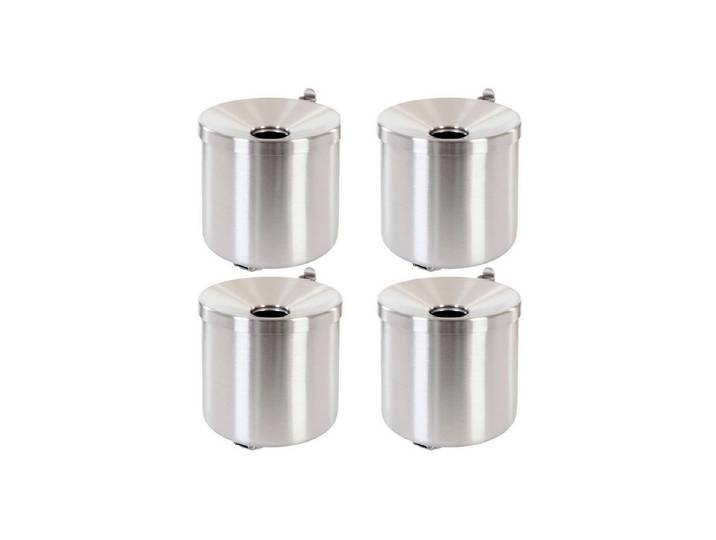 PROREGAL® Aschenbecher Runder feuerlöschender Wandaschenbecher aus Metall, Mit Kippvorrichtung 2 Liter HxØ 16x16cm