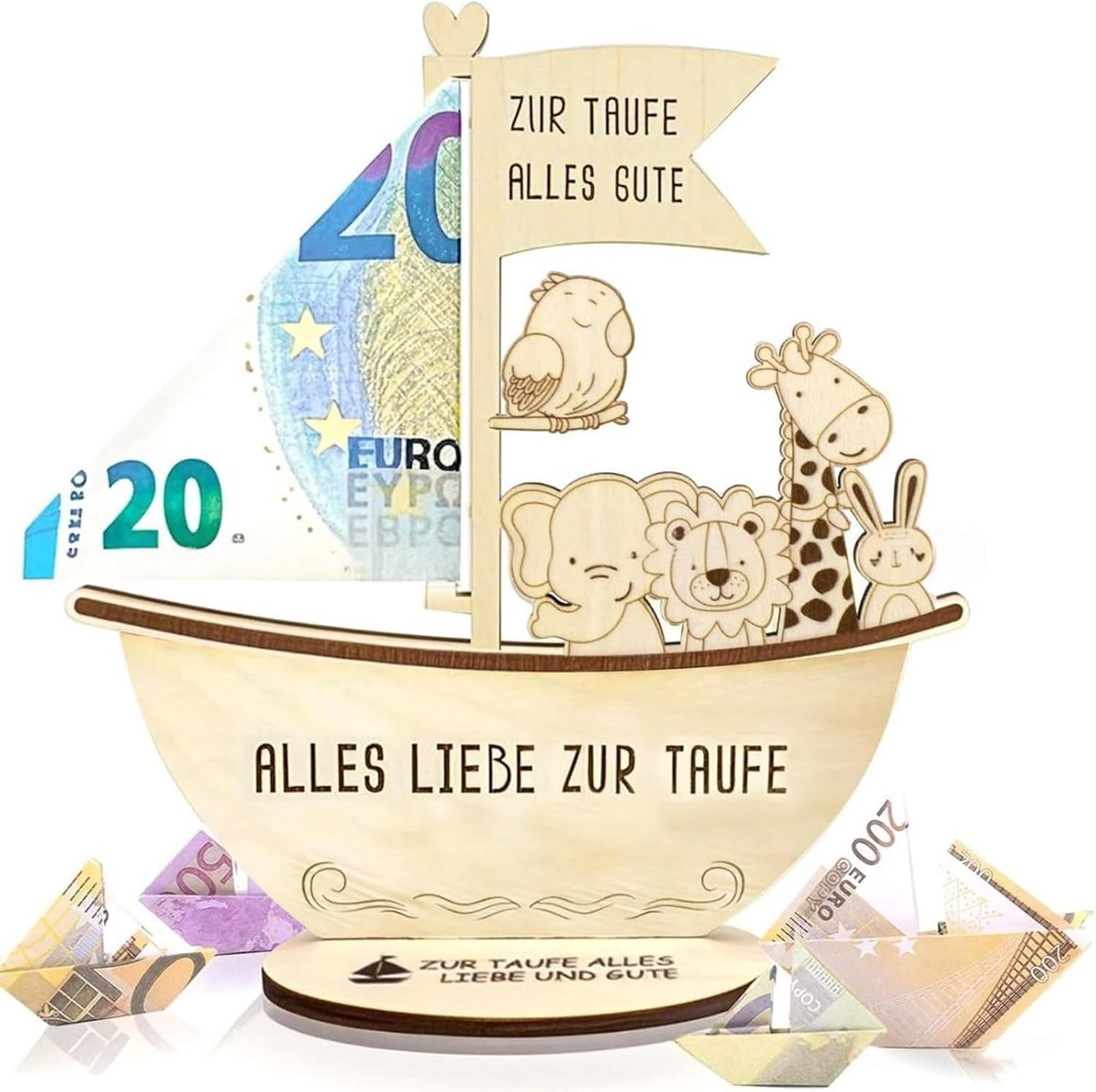 Houten Ark van Noach decoratie voor jongens en meisjes - Origineel doopcadeau en herinnering