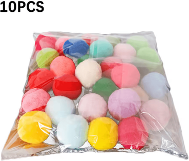 Inspire Curations Mini Plush Pom Pom Cat Toy Set a one Size