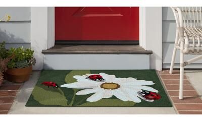 Liora Manne Lush Decor Frontporch Ladybugs Indoor/Outdoor Rug