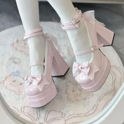 Night Club Platform Lolita High Heel Pumps Fashion Shallow Style pink 35