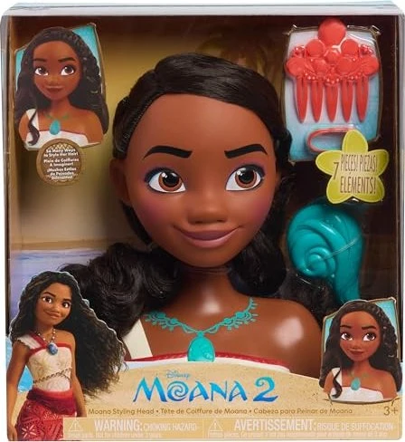 Just Play Disney Princess - Vaiana Styling Head, Schmink- und Frisierkopf