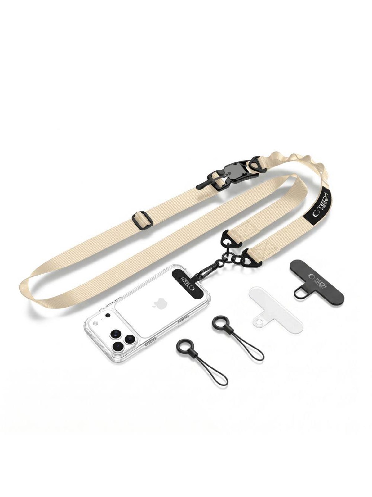 Tech-Protect C9S Rope Crossbody Phone Lanyard - Beige