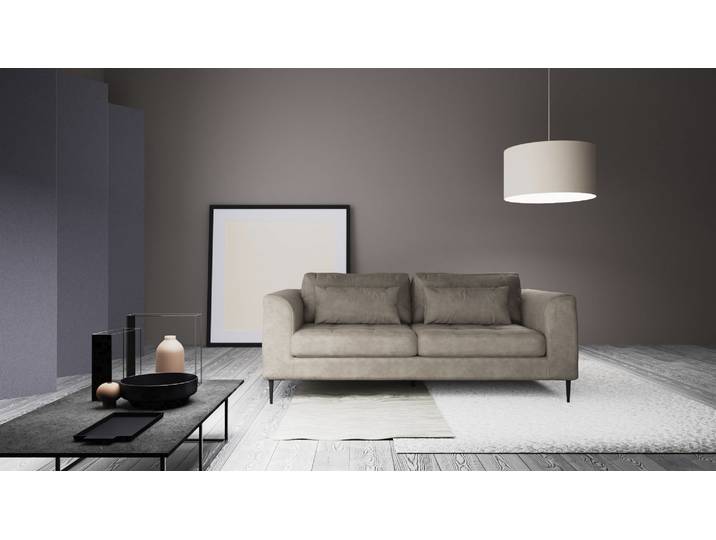 2-Sitzer TRENDMANUFAKTUR Luzi, gemütlich und bequem, tolle Detailverabeitung , grau (cloud gray), B:189cm H:80cm T:99cm, 100% Polyester, Sofas, 2-Sitzer, inklusive Nierenkissen