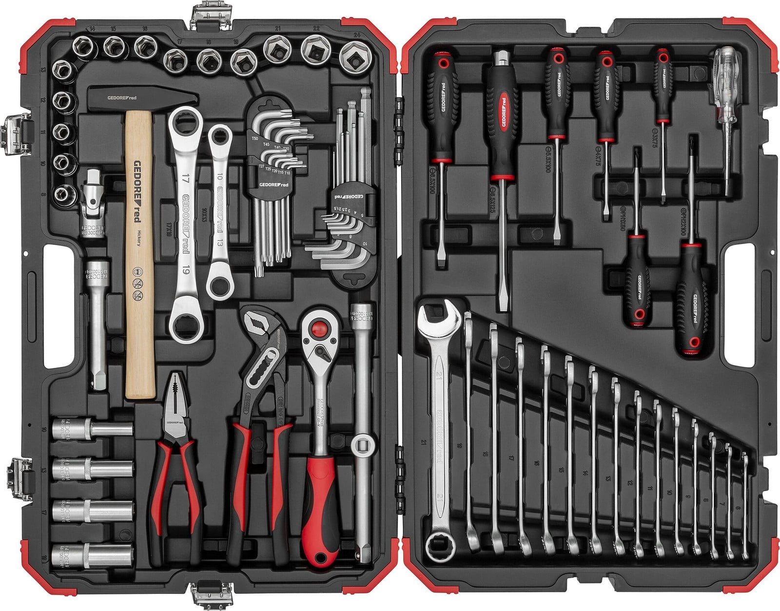 Gedore rode doppelringsleutels set 1/2 inch 8-24mm