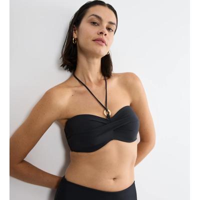 Balconette-Bikini-Top TRIUMPH "Summer Twist DP", Damen, Gr. 44, Cup C, schwarz, Microfaser, Obermaterial: 77% Polyamid, 23% Elasthan, Bikini-Oberteile, Eleganz und Komfort