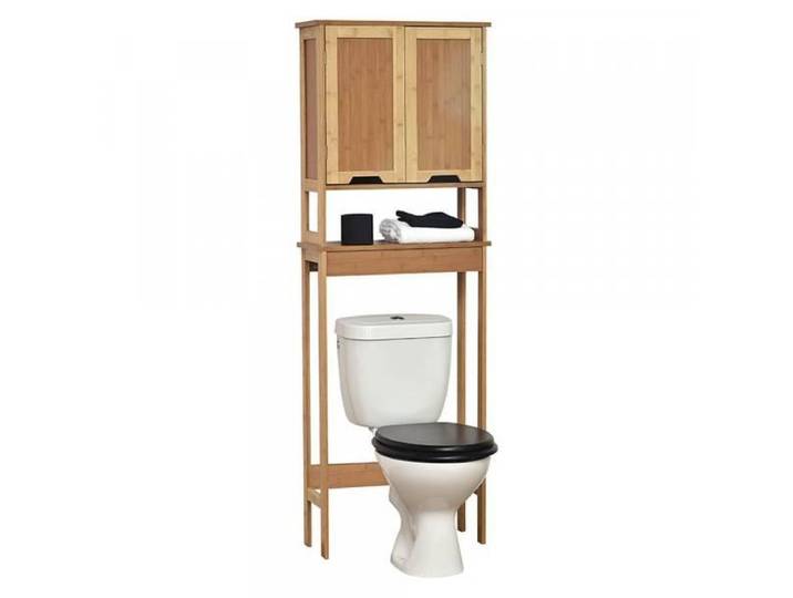 Armoire pour Machine à Laver - Lamento - Floor - Bambou - 2 Portes - 60x21 5x173 cm