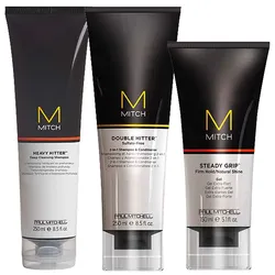650ml Paul Mitchell Mitch For Men Strong Hair Set (Shampoo 250ml + Conditioner 250ml + Gel 150ml)
