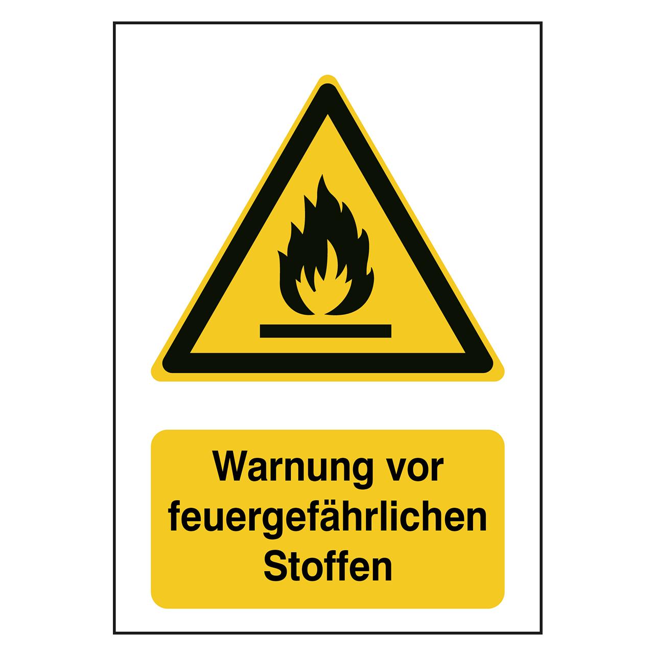 Brady B-862, Toughwash-Warnschild, W021 - Warnung vor feuergefährlichen Stoffen, Polyester, Schwar (237069)