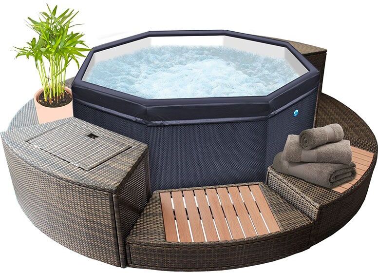 Spa semi-rigide NetSpa Octopus 4-6 places avec mobilier