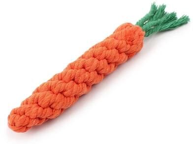 Inspire Select Carrot Rope Dog Chew Toy Cotton Teething Cleaning Tug Toy For Small Medium Puppies Outdoor Training Fun Durable carrot Color