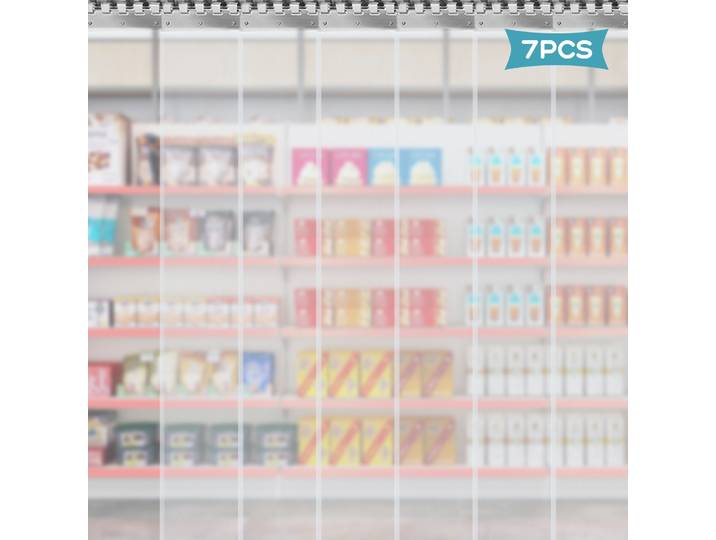 Rideau de porte transparent en PVC – Bandes 200x18cm, rideau de porte à bande de 2mm, bande de rideau transparente pour la maison, l'entrepôt, l'usine