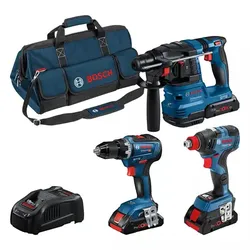 Bosch Professional Profi Set 18V (GSR,GDX,GBH,3xPC4,0Ah,GAL) (0615A5003B)